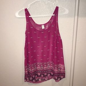 Pink patterned tank top